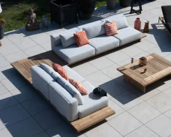 Grand canapé modulaire 5 places de jardin 