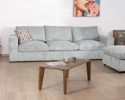 Grand canapé moelleux avec pouf modulaire 