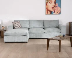 Grand canapé moelleux avec pouf modulaire 
