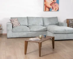 Grand canapé moelleux avec pouf modulaire 