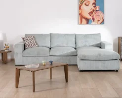 Grand canapé moelleux avec pouf modulaire 