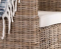 Grand fauteuil de jardin confort en kubu grisé et tissu "Balangan Beach"