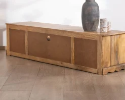 Grand meuble télé 180 cm style campagne chic en manguier 