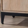 Grand meuble TV 180 cm en manguier massif avec portes, niches et tiroirs "Gola"