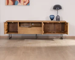 Grand meuble TV 200 cm en teck recyclé 