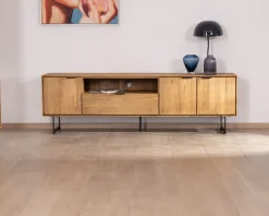 Grand meuble TV 200 cm en teck recyclé 