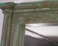 Grand miroir avec cadre indien en bois 