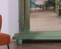 Grand miroir avec cadre indien en bois 