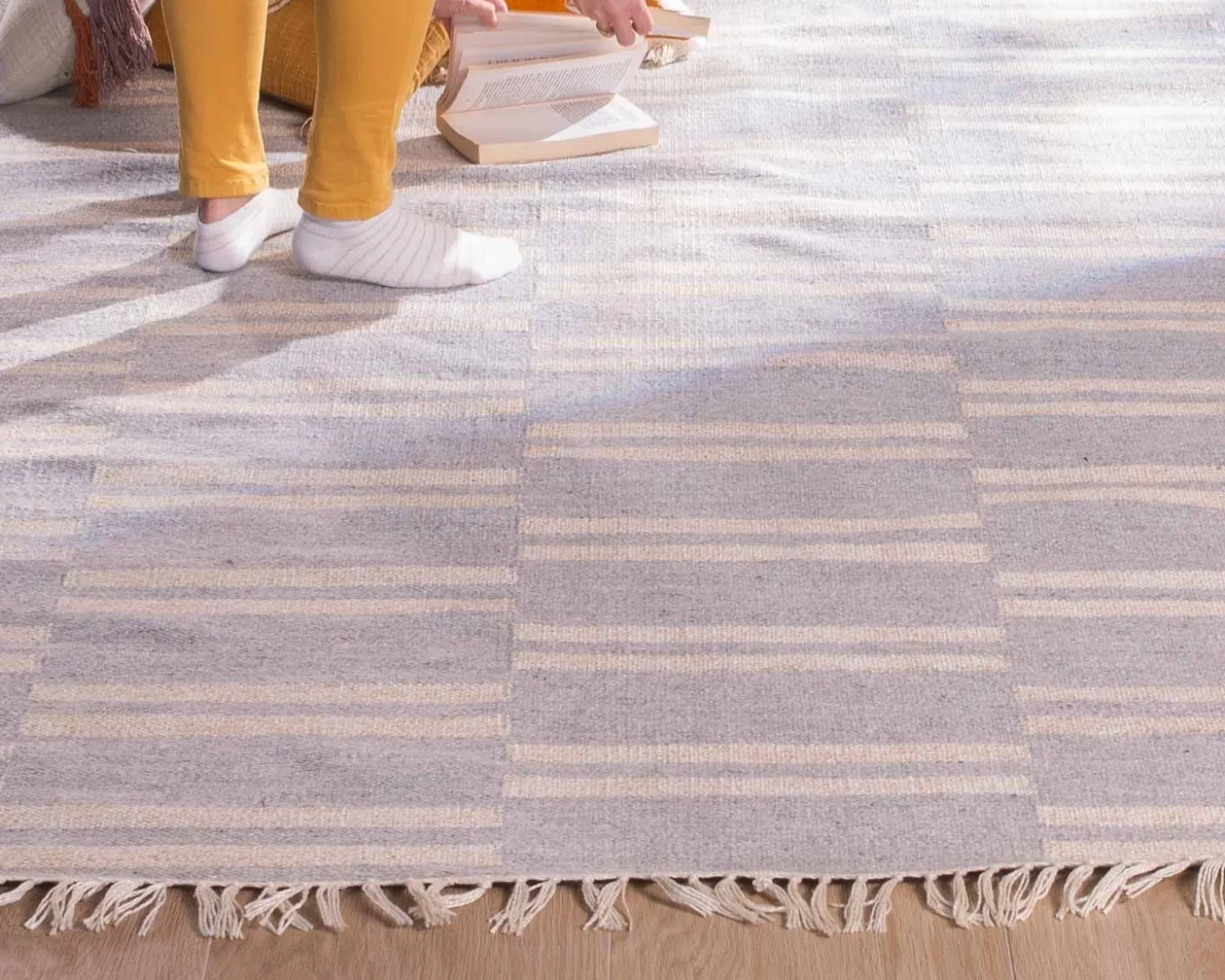 Grand tapis bicolore frangé 200 x 300 cm "Ethnic"