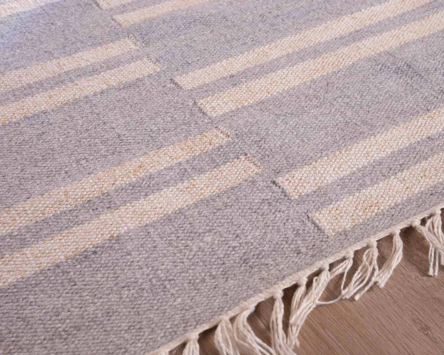 Grand tapis bicolore frangé 200 x 300 cm "Ethnic"