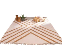 Grand tapis de salon tissé main en coton et jute 200x300cm 