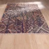 Grand tapis en coton imprimé esprit aztèque 180x270cm "Cocoon"