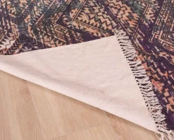 Grand tapis en coton imprimé esprit aztèque 180x270cm