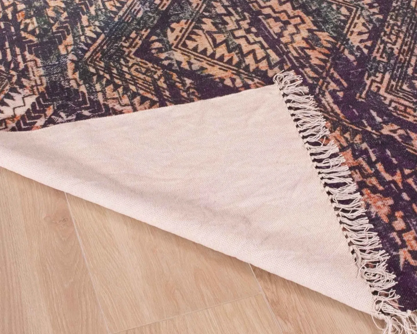 Grand tapis en coton imprimé esprit aztèque 180x270cm "Cocoon"