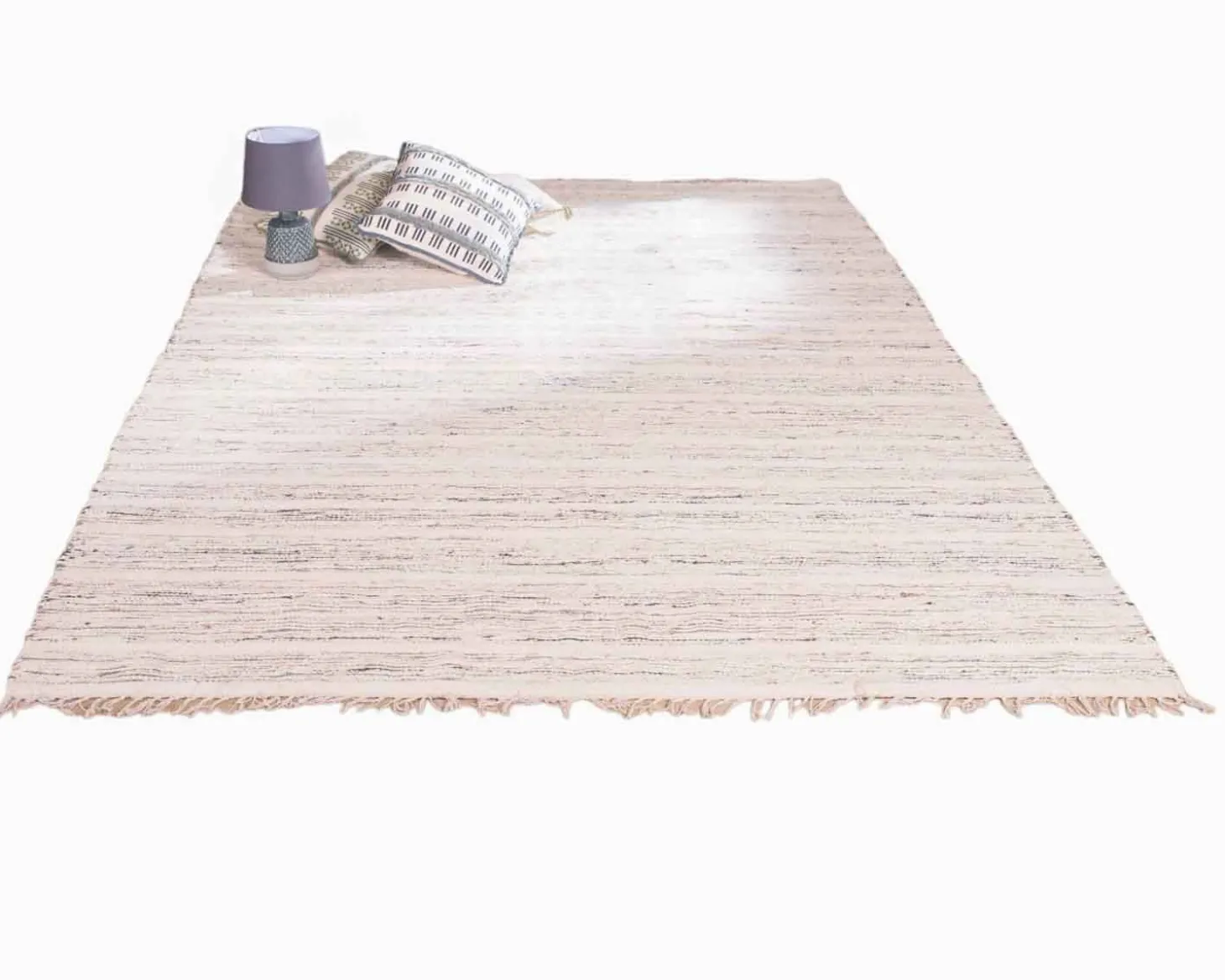 Grand tapis tissé main coton et jute "Solira" format 300x200cm
