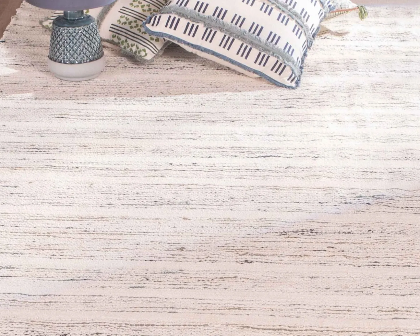 Grand tapis tissé main coton et jute "Solira" format 300x200cm