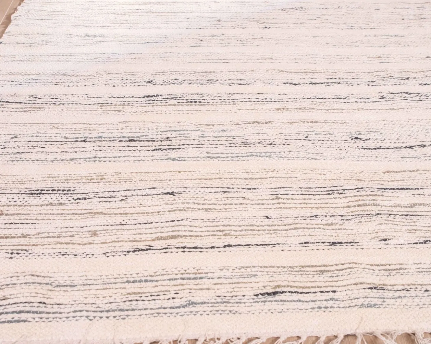 Grand tapis tissé main coton et jute "Solira" format 300x200cm