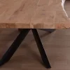 Grande table à manger plateau 280 cm acacia massif et pieds métal "3D"