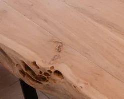 Grande table à manger plateau 280 cm acacia massif et pieds métal "3D"