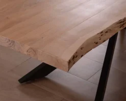 Grande table à manger plateau 280 cm acacia massif et pieds métal 
