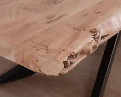 Grande table à manger plateau 280 cm acacia massif et pieds métal 