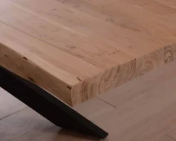 Grande table à manger plateau 280 cm acacia massif et pieds métal 