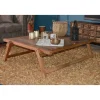 Grande table basse carrée vieux bois ethnique "Népalaise"