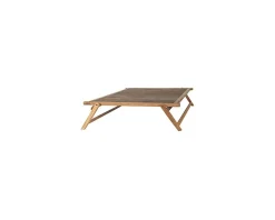 Grande table basse carrée vieux bois ethnique 