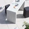 Grande table de bar épurée en aluminium blanc 200cm "Java Island"