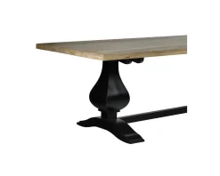 Grande table de repas 8/10 places style chic noire et bois "Legacy"