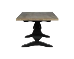 Grande table de repas 8/10 places style chic noire et bois 