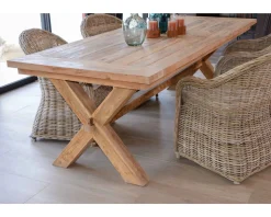 Grande table de repas en teck recyclé 8/10 personnes 
