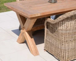 Grande table de repas en teck recyclé 8/10 personnes 