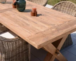 Grande table de repas en teck recyclé 8/10 personnes 