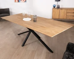 Grande table de repas en teck recyclé et pieds mikado "Bahia" 240 cm
