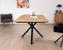 Grande table de repas en teck recyclé et pieds mikado "Bahia" 240 cm