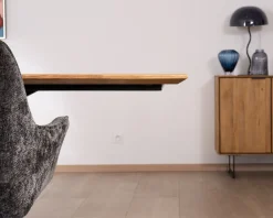 Grande table de repas en teck recyclé et pieds mikado 