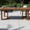 Grande table de repas extérieure 240 cm en teck "Orchaise" finition naturelle