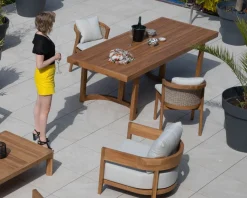 Grande table de repas extérieure 240 cm en teck 