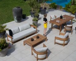 Grande table de repas extérieure 240 cm en teck 