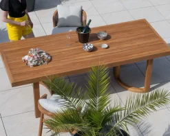 Grande table de repas extérieure 240 cm en teck 