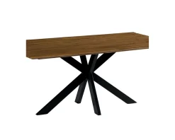 Grande table de salle à manger en bois recyclé et métal 220cm 