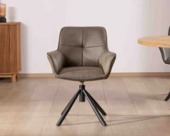 Lot de 2 chaises avec accoudoirs sur pied rotatif 