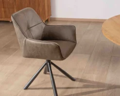Lot de 2 chaises avec accoudoirs sur pied rotatif 