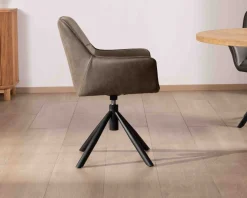Lot de 2 chaises avec accoudoirs sur pied rotatif 