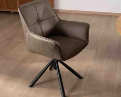 Lot de 2 chaises avec accoudoirs sur pied rotatif 