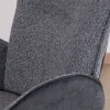 Lot de 2 chaises avec accoudoirs en tissu bi-matière anthracite "Eddy" avec pied métal pivotant