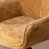 Lot de 2 chaises avec accoudoirs en tissu jaune et pied métal pivotant "Ewing"