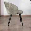 Lot de 2 chaises contemporaines et enveloppantes en tissu bouclé vert "Kandy"