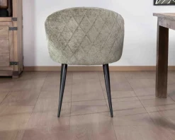 Lot de 2 chaises contemporaines et enveloppantes en tissu bouclé vert 